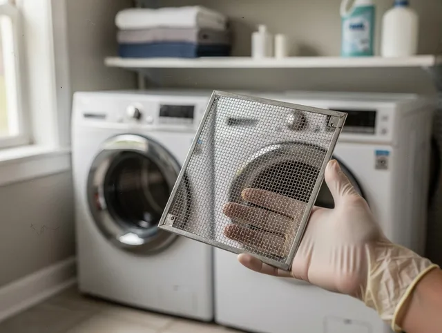 Trumbull Dryer Vent Cleaning specialist performing detailed lint trap cleaning service in Trumbull